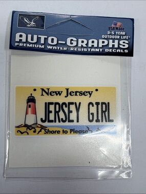 Autograph Jersey Girl New Jersey Lighthouse Decal - Yellow, Blue, Black